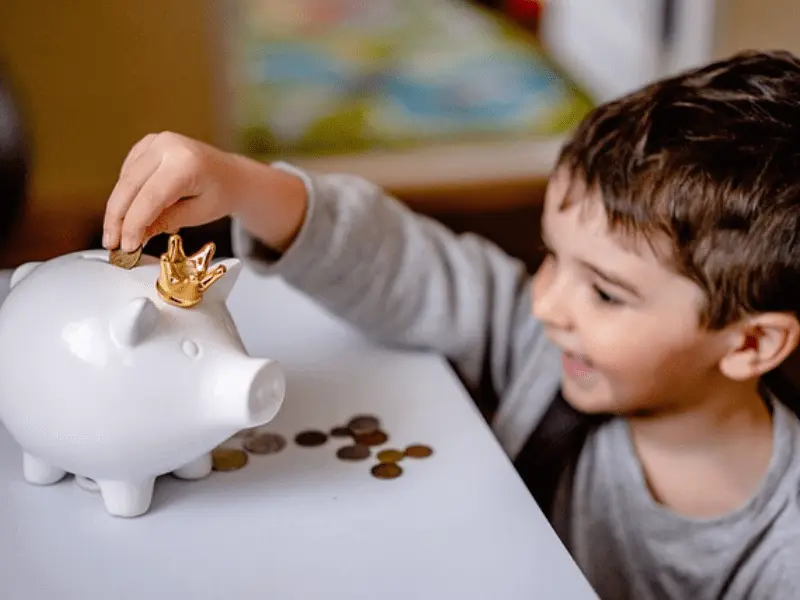 image of a child saving money